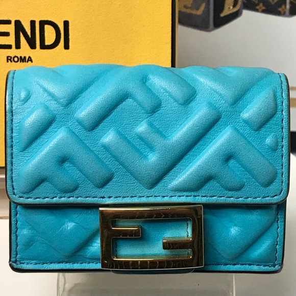 Fendi Handbags - FENDI Baguette Micro Trifold Wallet 😍💙